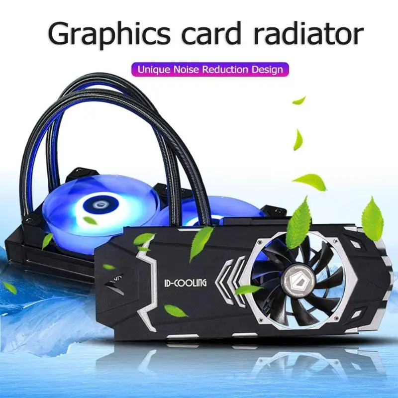 

240VGA-RGB Graphics Card Water Liquid Cooler fo Double Ball Bearing RGB Fan and Side Light Barfor GeForce/AMD