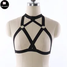 Рейв черная обвязка для тела ремень бондаж, туфли для танцев на шесте фестивальный рейв нижнее белье в готическом стиле Платье Бандаж Бюстгальтер сексуальное женское белье