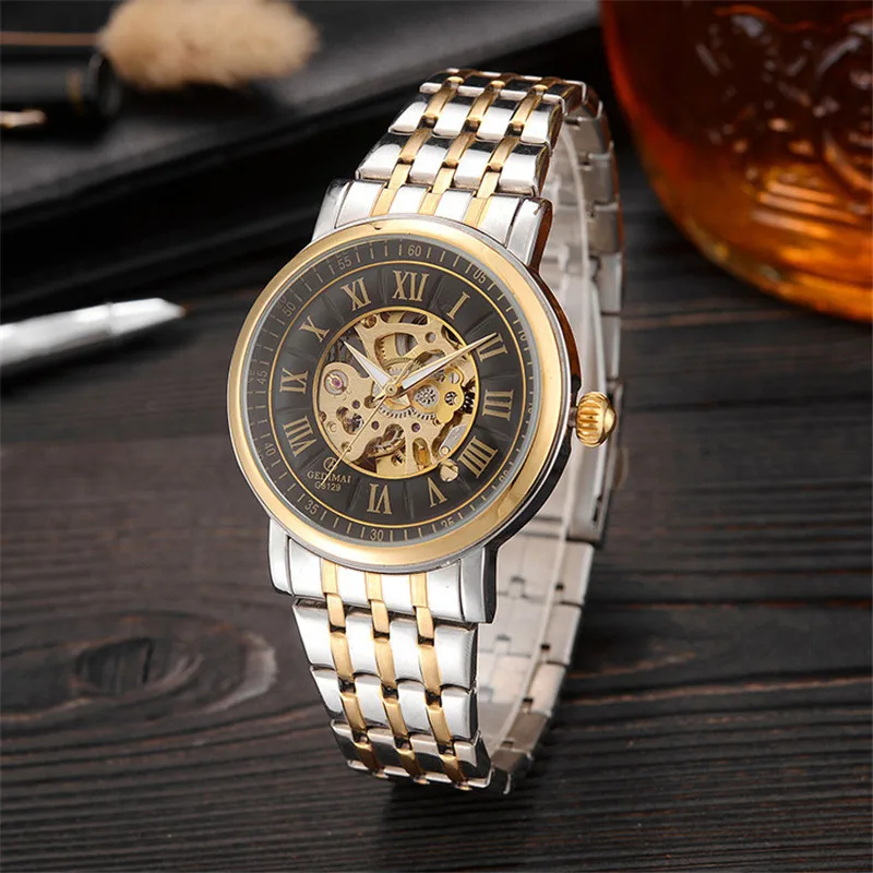 GEDIMAI العلامة التجارية الرجال الساعات التلقائي الميكانيكية ووتش توربيون الرياضة ساعة الصلب عارضة الأعمال ساعة اليد Relojes هومبر