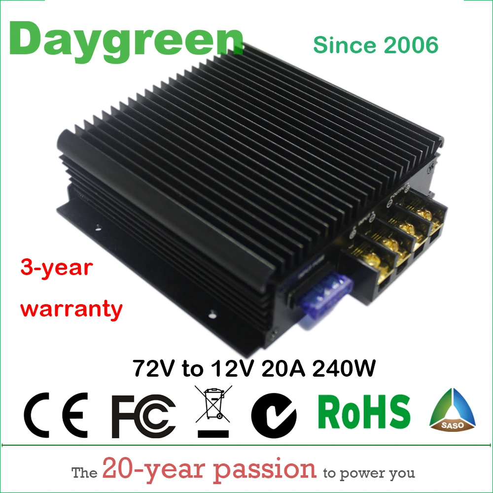 40-90 V-12 V 15A 240W DC понижающий преобразователь применяется к 48 V-12 V, 60 V-12 V, 72 V-12 V 15A CE по ограничению на использование опасных материалов в производстве