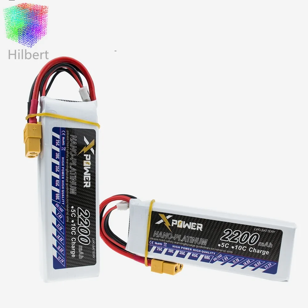 

Xpower 2pcs 2200Mah 11.1V 3S 30C Max 35c XT60 T plug Li-po Battery For RC Helicopter Qudcopter Drone Truck Car Boat CX-20