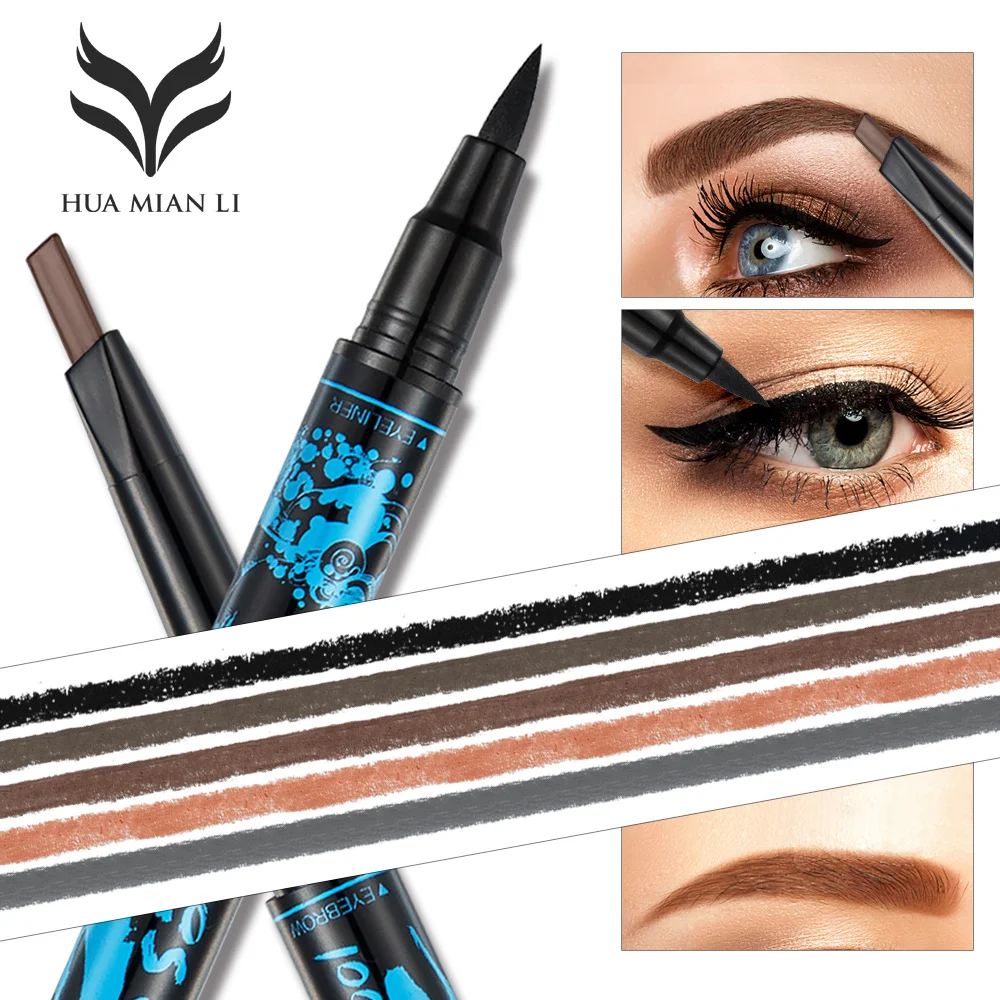 HUAMIANLI 1pc Double end Eyebrow Pencil Liquid font b Eye b font font b Liner b