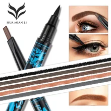 HUAMIANLI 1pc Double-end Eyebrow Pencil Liquid Eye Liner Waterproof Makeup Eye Liner Brow Drawing Pen eye makeup Cosmetics Tool