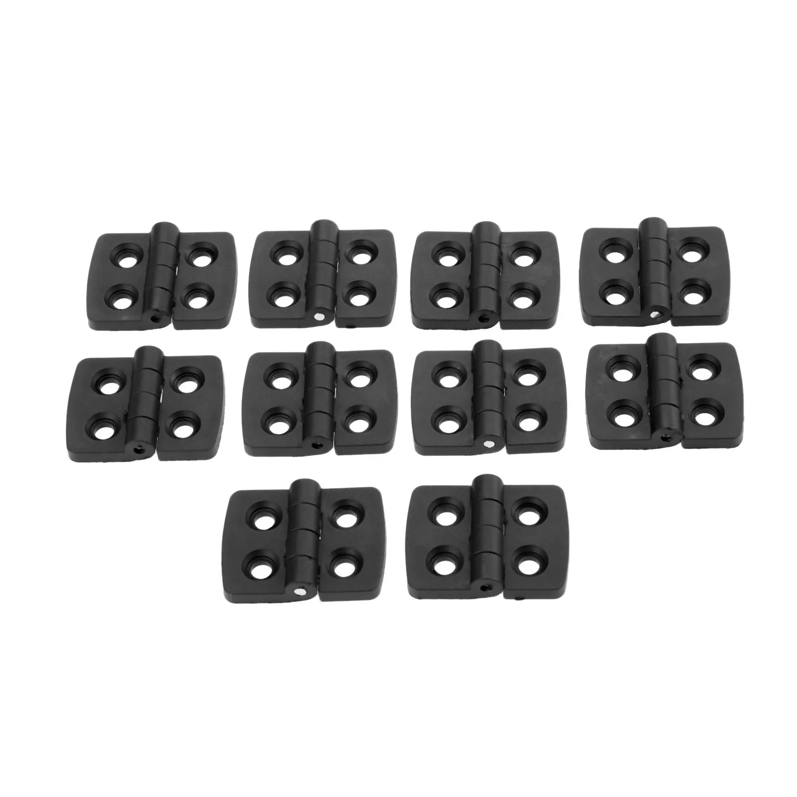 DRELD 10 piezas 40mm 30 bisagras para puerta negro Mini cajón de nailon plástico joyería caja de madera bisagra para muebles