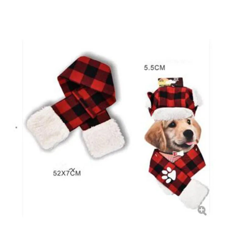 

Dropshipping Pet Hat Scarf Pet Christmas Costume Set Atmosphere Props For Cat And Dog Costume Warm Christmas Gift Pet Hat Scarf