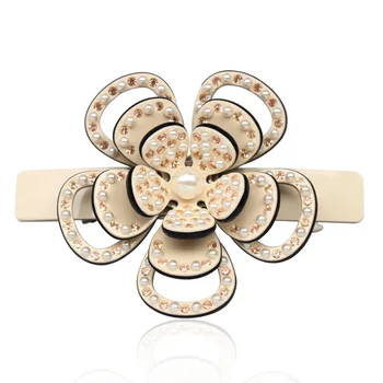 

2pcs Flower Hair Clip Pin - Cellulose Acetate Hair Barrette - Pearl Hair Accessory Jewelry Ornament for Women Tiara Hair Bridal