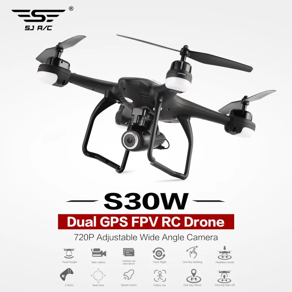 

SJ R/C S30W 2.4G Dual GPS Positioning FPV RC Quadcopter Drone with 720/1080PAdjustable Wide Angle Wifi Camera Follow Me Hovering