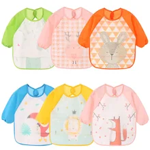 Детские нагрудники из ЭВА с длинными рукавами для кормления детей, верхняя одежда для младенцев, бандана, нагрудники, водонепроницаемый детский фартук с нагрудником, шарфы для малышей