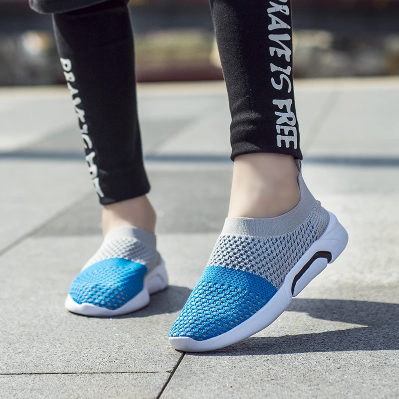 

ULKNN net casual for Children Shoes Boys Sneakers Girls Shoes Kids Sock Shoes Mix Color Slip-on Breathable Outdoor Footwear