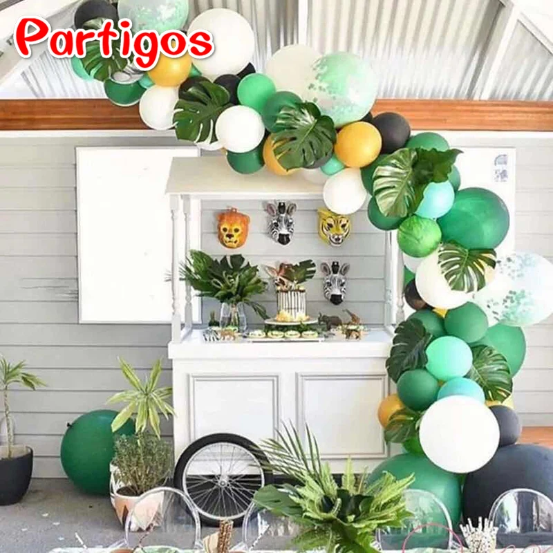 Us 0 9 25 Off Wedding Party Decorations Flamingo Summer Party Supplies Palm Leaves Hawaiian Jungle Party Beach Theme Pineapple Balloon Decor In