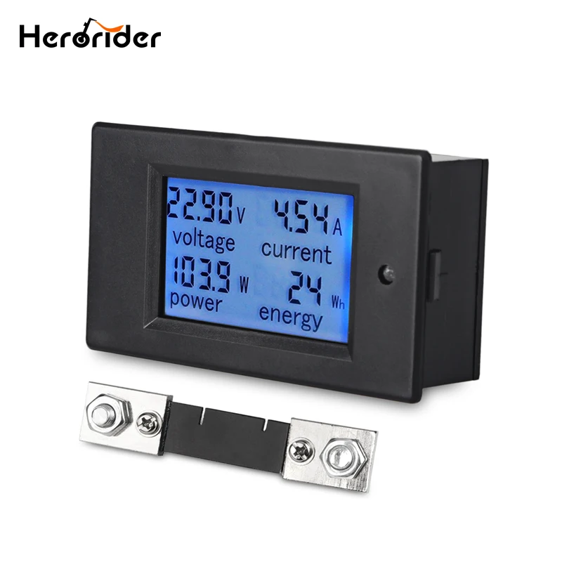 Goedkoop Herorider DC 6.5 100 V 0 100A LCD Digitale Display Voltmeter met 100A Shunt Power Energy Meter Multimeter Stroomsterkte Amp egrave;remeter