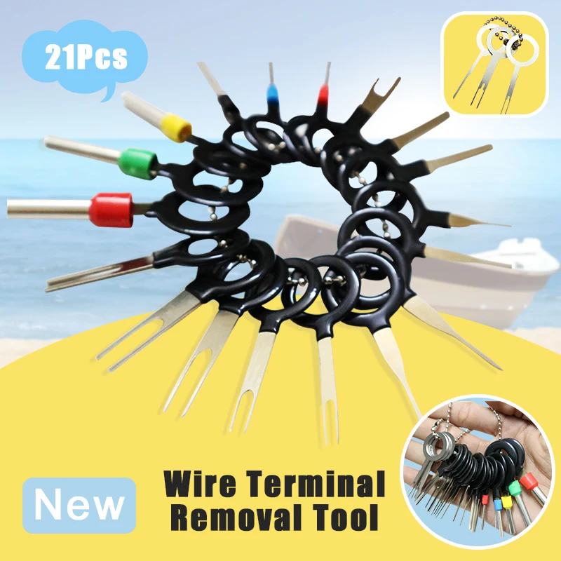 

21Pcs/Set New Car Terminal Removal Electrical Wiring Crimp Connector Pin Extractor Kit Automobiles Terminal Repair Hand Tools