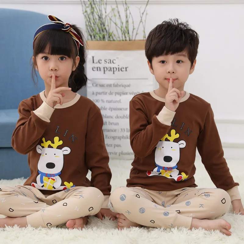 Pijamas do Bebê Roupas de Dormir Saileroad Meninos Meninas Pijamas Conjunto Crianças Bonito Raposa Algodão Manga Longa Criança 4 Saileroad meninos meninas pijamas conjunto crianças bonito