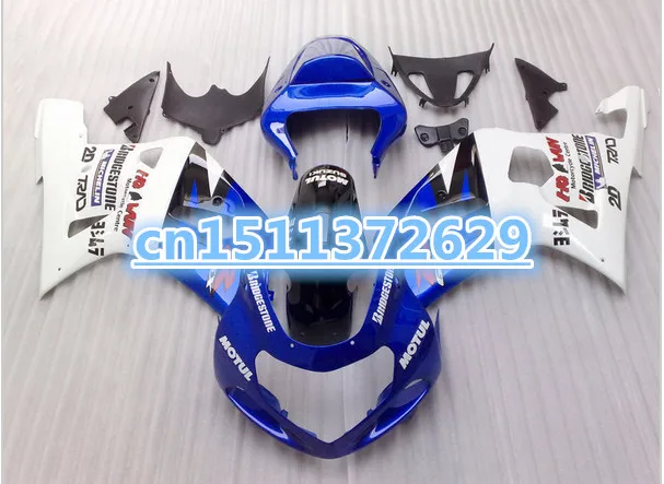 Bo синий и белый Motul для GSX R600 R750 01-03 GSXR 600 GSXR600 GSXR750 GSX-R600 750 K1 01 02 03 2001 2002 2003 комплект