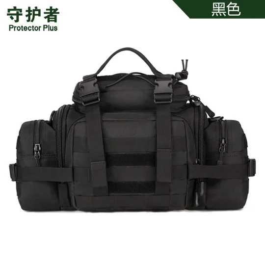 Тактическая поясная сумка защитная сумка на плечо плюс Y111 камуфляжная нейлоновая спортивная сумка военная сумка Уличная походная сумка - Цвет: Black