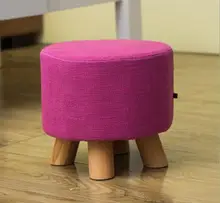 28*30cm four legs Linen cloth Ottoman sofa stool Wood Footstool Mushroom stools