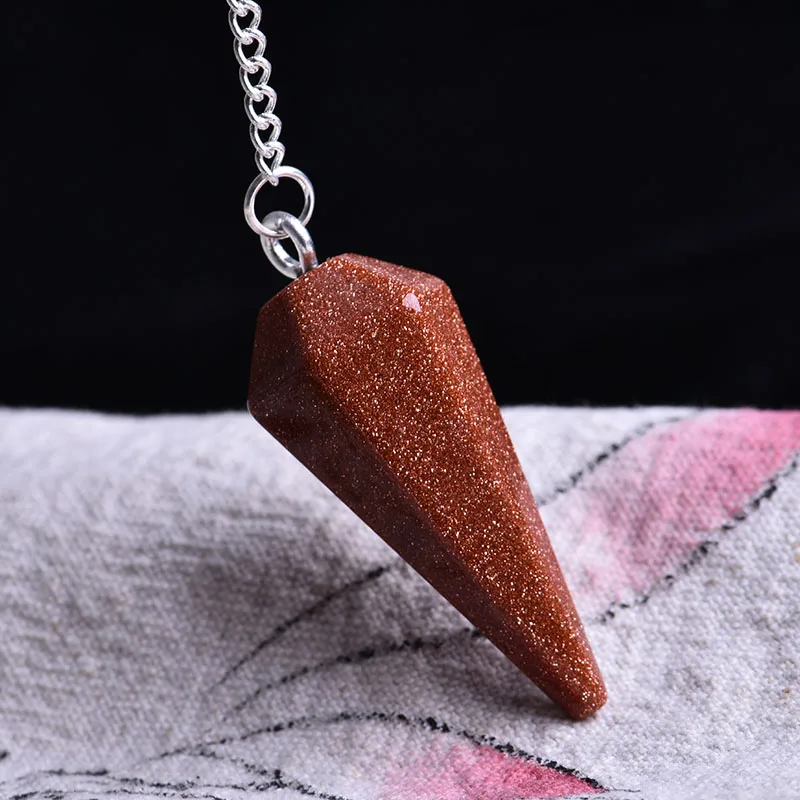 Натуральный рок-конусная кулон aura чакра резки DIY ожерелье кристалл stonedecoration подарок камень - Цвет: Шоколад