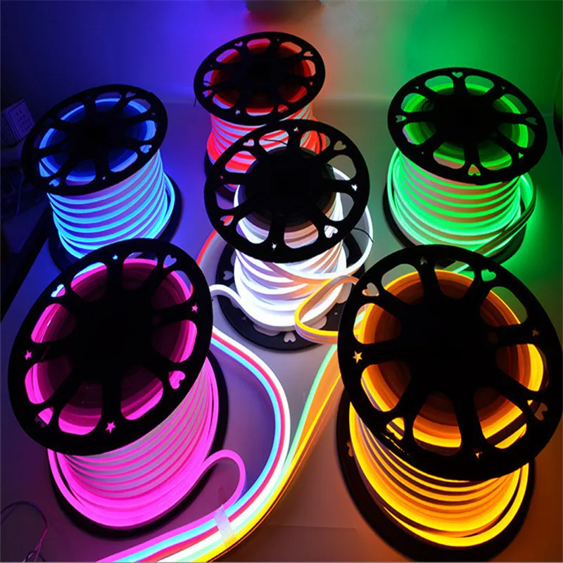 

Neon Rope LED Strip RGB AC 220V 50 Meter outdoor waterproof 5050 SMD Light 60LEDs/M with POWER Cuttable at 1 Meter 240V