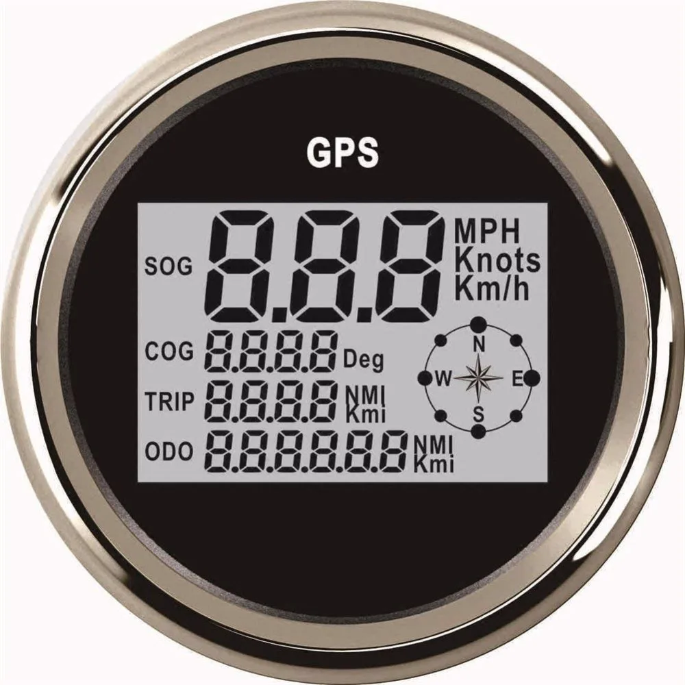 Цифровой GPS спидометр из нержавеющей стали 85 мм 0 999 миль/ч Kmh регулируемый