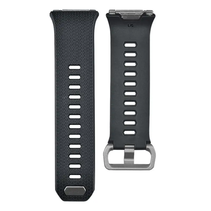 Силиконовый ремешок на запястье, спортивный браслет, ремешок на запястье, сменный ремешок для часов для Fitbit, ионная полоса, маленький, большой размер, умные аксессуары - Цвет: Серый