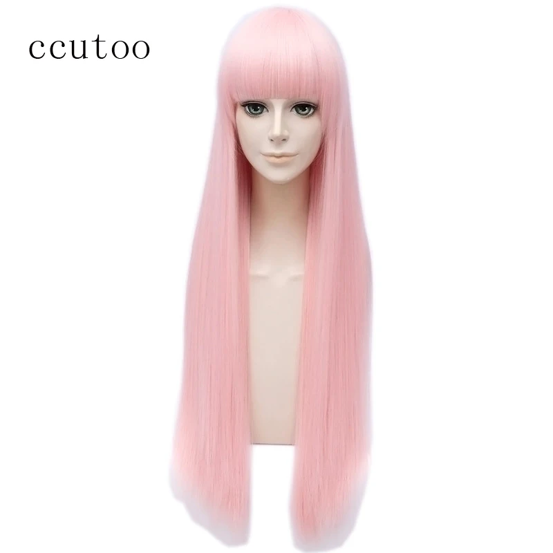 

ccutoo wig DARLING in the FRANXX 02 Cosplay Wigs Zero Two Wigs 80cm Long Pink Synthetic Hair Heat Resistance Cosplay Wig Hair