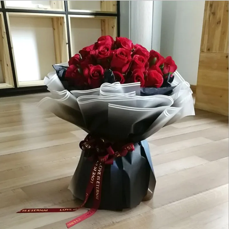 

60x60cm Flowers Wrapping Paper Gradient color Waterproof Papers Gift Bouquet Packaging Paper Materials