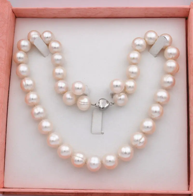 

Free shipping New style Natural noble jewelry>>>>Fashion Jewelry 12-13.5 mm white Pearl Necklace 18 "+ earrings Set