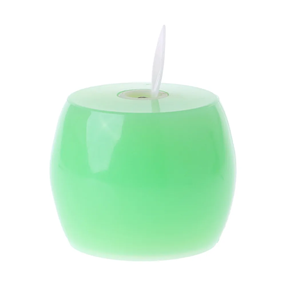 В форме яблока беспламенный светодиодный светильник с мерцающим светом для чая, лампа-Свеча для свадьбы, Рождества, Хэллоуина, вечерние, 5 цветов - Цвет: Зеленый