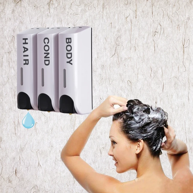 350ml*3 Wall mounted Lockable TRIO Three bottles refillable ABS plastic