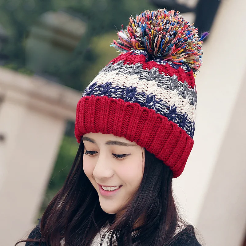 1pcs Skullies Warm Beanies Hats for Girls Winter Cap Hat For Women Hat