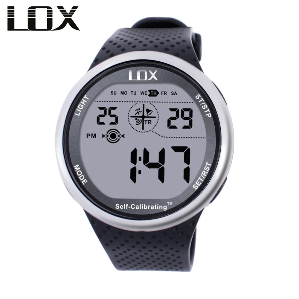 Мужские самокалибрующиеся спортивные часы LOX водонепроницаемые цифровые для