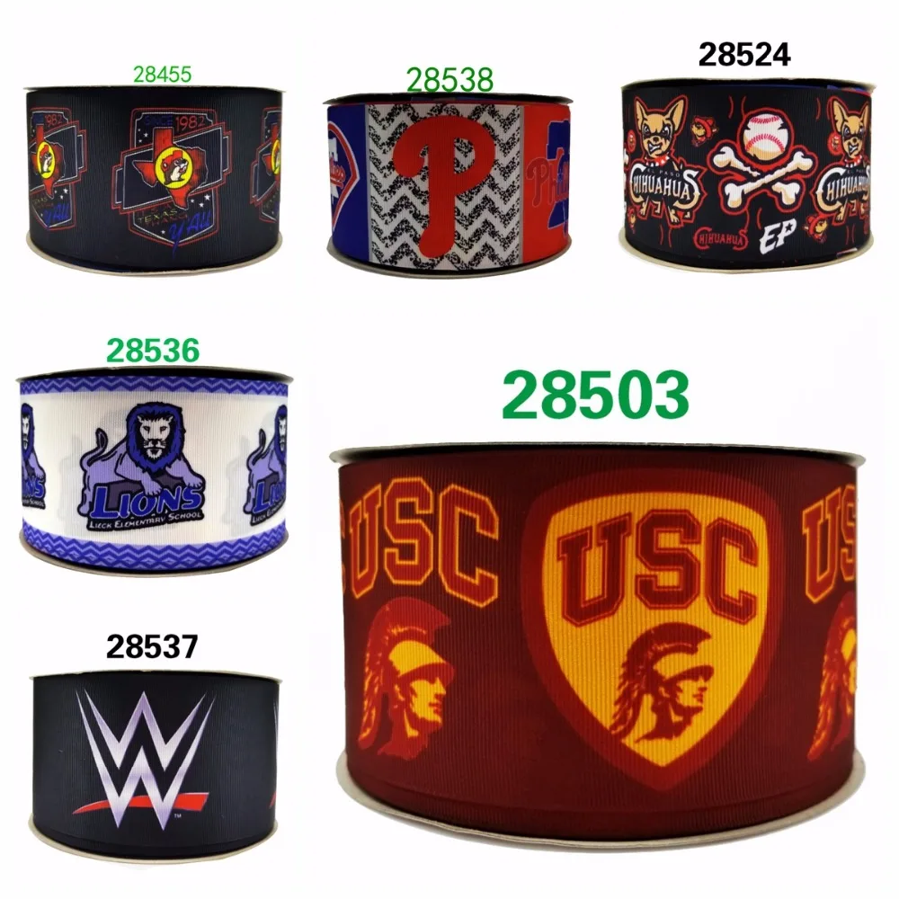 

Free shipping 50 yard per size sport ribbon printed grosgrain ribbon 28537
