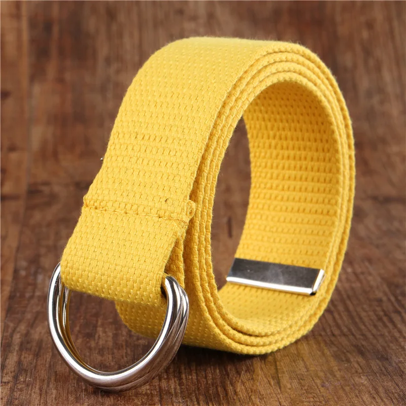 mens braided leather belt Fashion men / women belt D Shaped Double Ring Buckle Simple Solid Cotton Canvas All-match Unisex Canvas Belts Waist Belt luxury best belts for men Belts