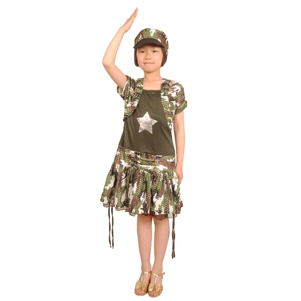 kids girls army costume military uniform soldier cosplay dress roleplay camouflage uniform halloween costume for children - Soldier Girl Halloween Costume kids girls army costume military uniform soldier cosplay dress roleplay camouflage uniform halloween costume for children - Soldier Girl Halloween Costume
