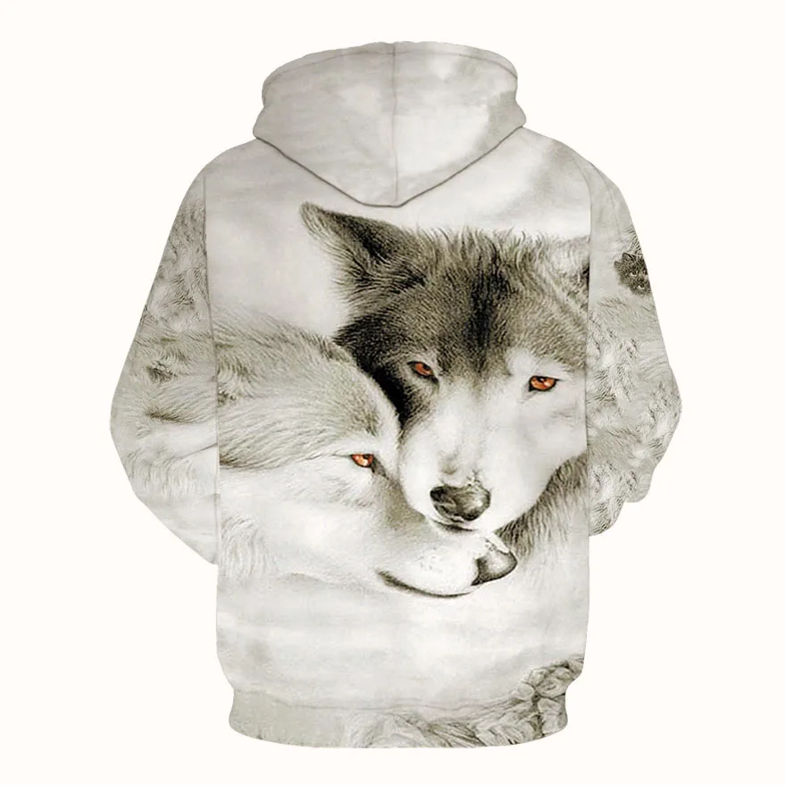 Fashion Men Wolf Animal 3D Printed Hooded Hoodies Men / Women's Shinning Wolf Design Sweatshirts 3D Harajuku Hoody