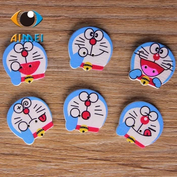 

100pcs La A dream painting wooden buttons children's clothing sewing decoration needlework needle sewing accessories gifts