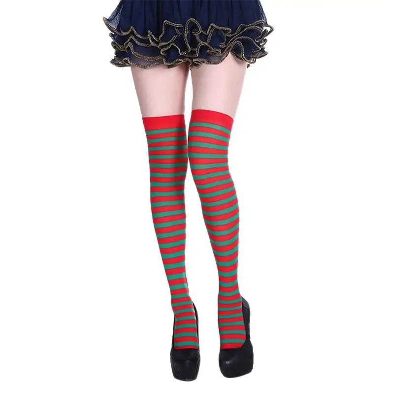 Knee Socks Sexy Slim Striped Long Socks Autumn Winter Christmas Halloween Easter Ball Party Costume Knee High Socks