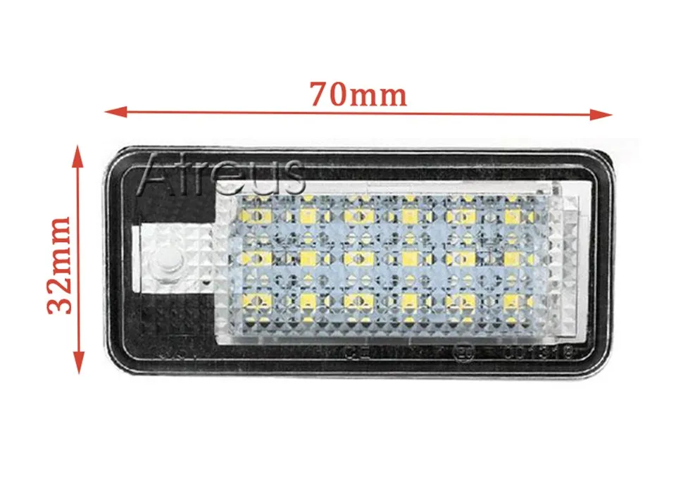 Atreus авто-Стайлинг 2 шт. светодиодный номер Подсветка регистрационного номера 12 В для Audi A4 b6 8E A3 S3 A6 c6 Q7 A4 b7 A8 S8 S6 RS4 RS6 аксессуары