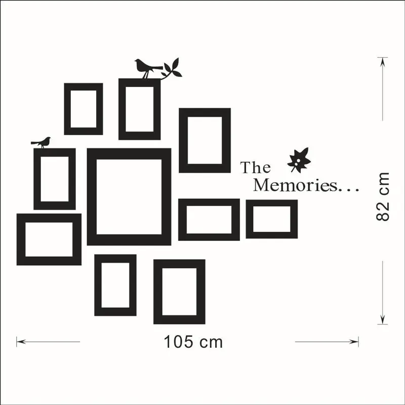 Фоторамка THE MEMORIES Наклейка Настенная с птицей Виниловая наклейка для спальни
