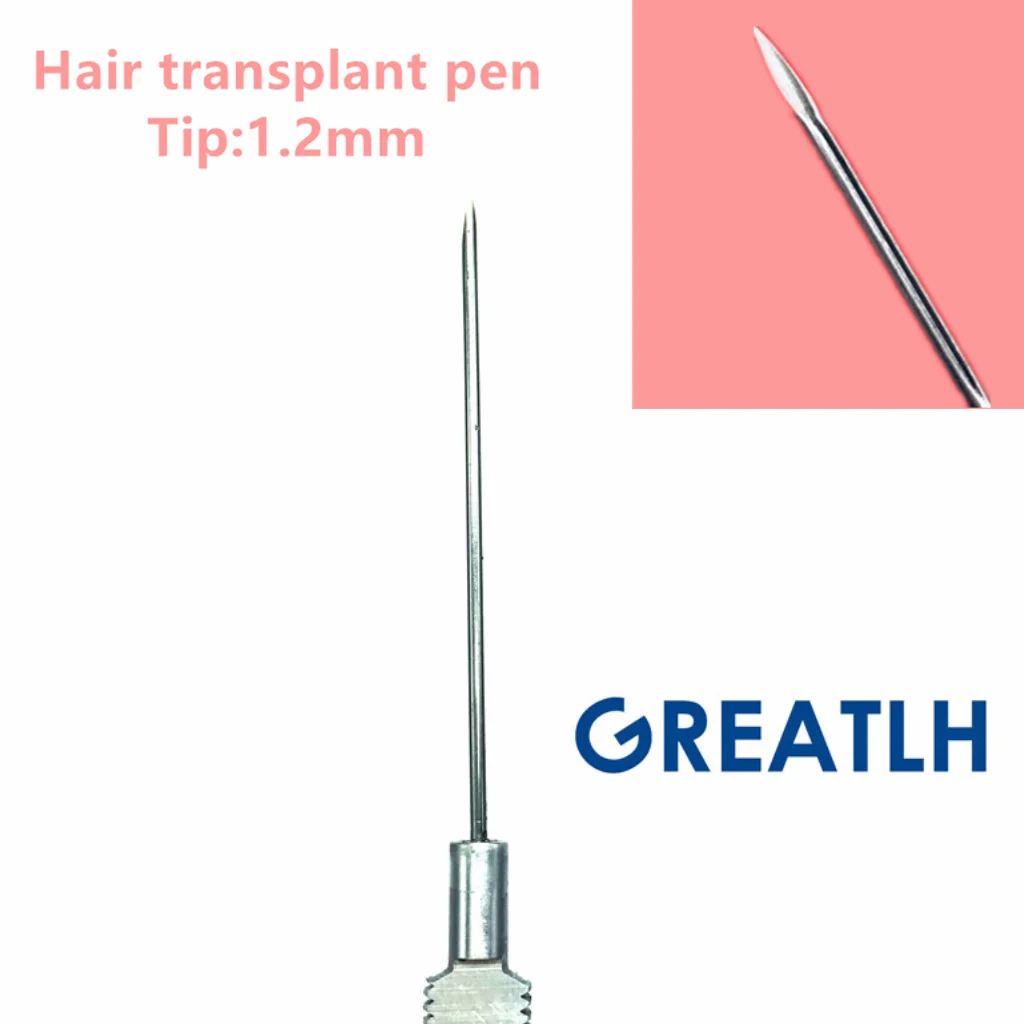 Pen tip(1.2mm) Высококачественная ручка для трансплантации волос, вручную имплантированные инструменты для бровей, инструмент для посадки волос, волосяные фолликулы, посадочные наконечники для ручек - Цвет: Pen tip(1.2mm)