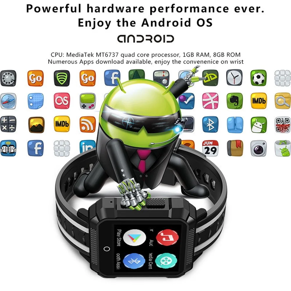 696 NEW H7 Smart Watch IP68 Waterproof Men Android 4G Bluetooth Sport Waterproof MTK6737 Camera Outdoor Watch For IOS Android