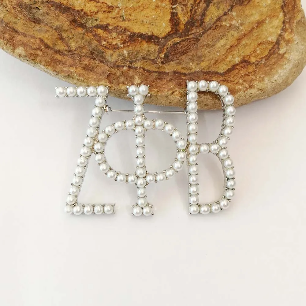 Дропшиппинг Divine 9 ZETA PHI BETA ZPB жемчуг с кристаллами лацкан булавка ювелирные изделия для подарок для сестры - Окраска металла: all pearl