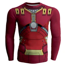 2017 Summer Hi-Q Quick-dry Slim Fitness Men’s T-shirt Long Sleeve Male Tees The Avengers Iron Man Hulk Buster MK 44 Prints