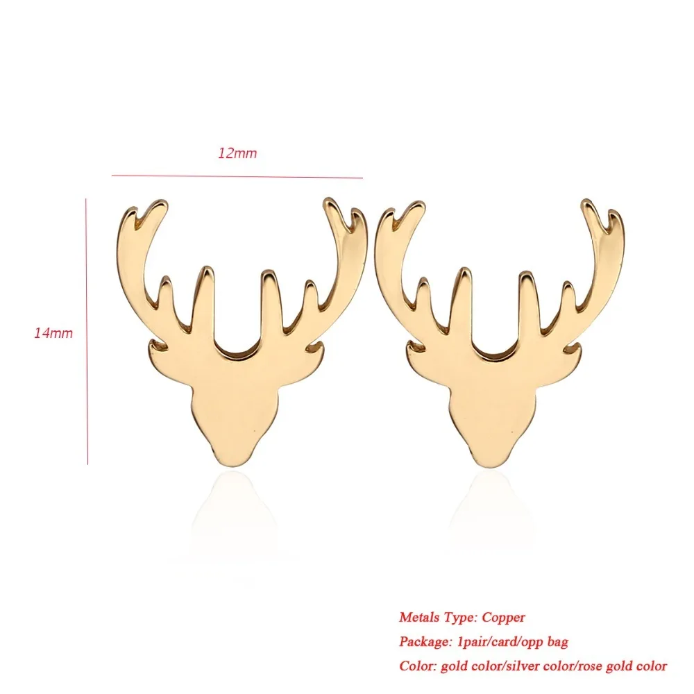 Jisensp, модные серьги-гвоздики в виде оленя для женщин, милые серьги в виде лося, серьги в виде животных, серьги, ювелирные изделия для ушей, рождественские аксессуары, подарки, бижутерия