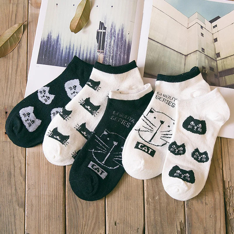 Spring & Summer Fashion Japanese Style Low Cut Cat Sock Slippers for