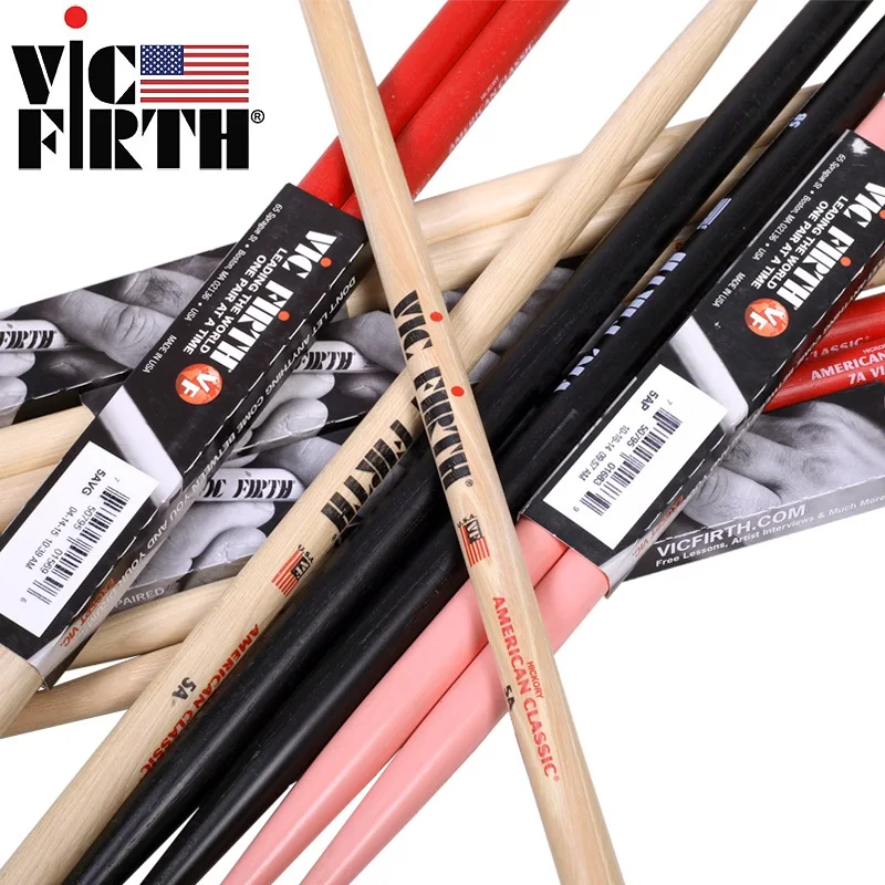 Барабанные палочки Vic Firth Hickory 5 А 5B баррель 7A оригинал Сделано в США разноцветные