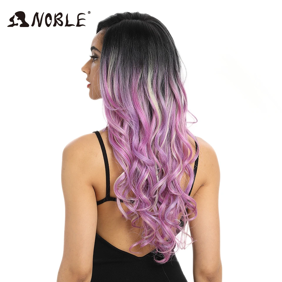 Благородный Хай синтетический парик 22 дюймов длинные волнистые розовый фиолетовый косплей парик термостойкие парики для черных женщин синтетический парик фронта шнурка