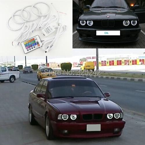 For BMW E30 E32 E34 Excellent led Angel Eyes kit Multi-Color Ultra bright RGB LED Angel Eyes Halo Rings For BMW E30 E32 E34 Excellent led Angel Eyes kit Multi-Color Ultra bright RGB LED Angel Eyes Halo Rings