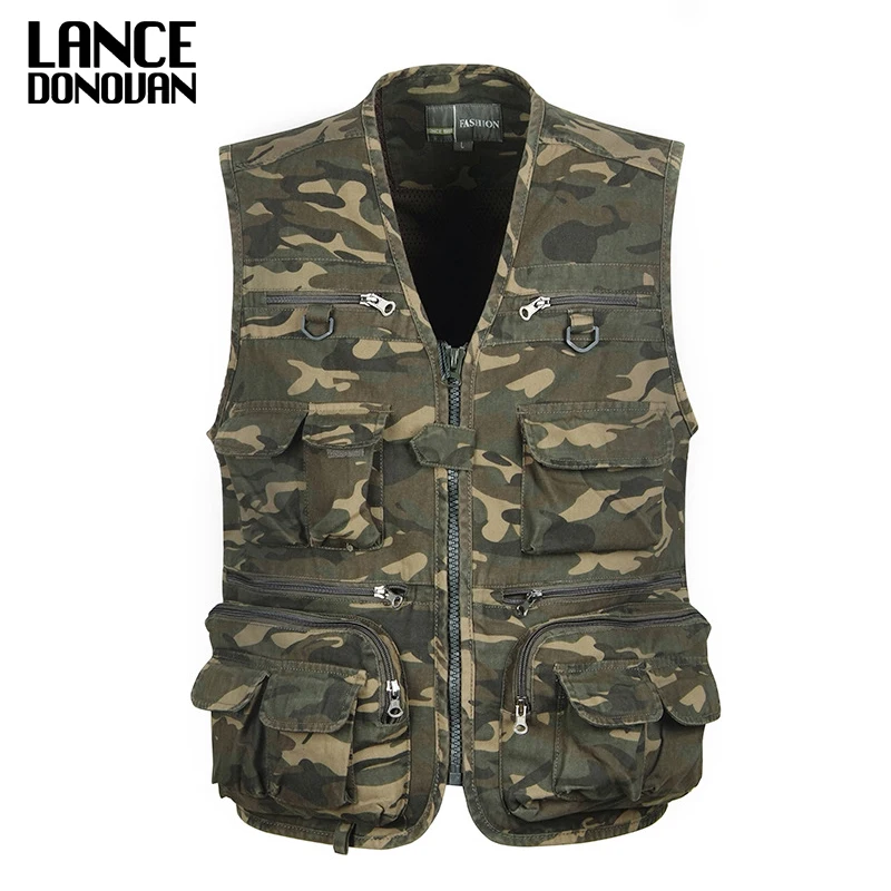 Camouflage Tactical Vest Men Army Multi Pocket Travel Photography Vests