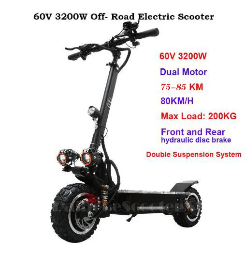 3200 Вт 60 в электрический скутер Макс 65-80 км 60 в 30A samsung литиевая батарея мощный складной электрический велосипед Скутер электрик - Цвет: 60V25A